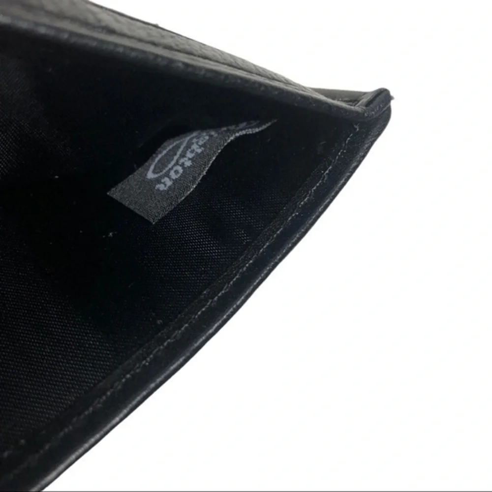 Vintage Brighton Black Brown Leather Canvas Wallet Crossbody